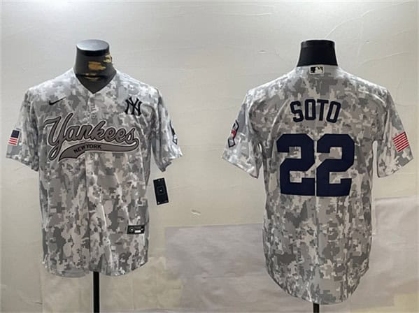 New York Yankees #22 Juan Soto 2024 Arctic Camo Stitched Jersey