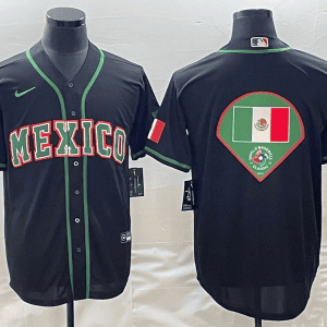 Mexico 2023 Black World Big Logo Classic Stitched Jersey
