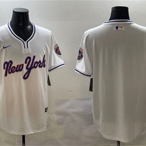 New York Mets Blank White 2025 Spring Training Stitched Jersey