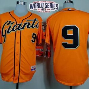 Giants #9 Brandon Belt Orange Cool Base W 2014 World Series Patch Stitched Jersey