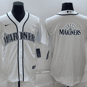 Seattle Mariners White Team Big Logo Cool Base Stitched Jersey