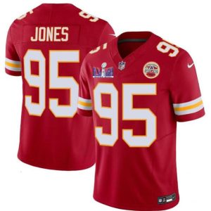 Kansas City Chiefs #95 Chris Jones Red 2024 F.U.S.E. Super Bowl LVIII Patch Vapor Untouchable Limited Stitched Jersey