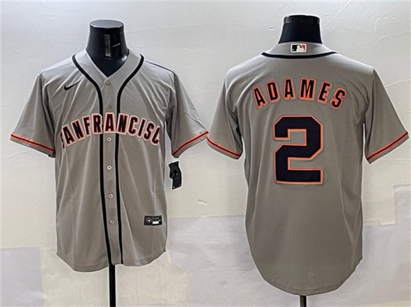 San Francisco Giants #2 Willy Adames Gray Cool Base Stitched Jersey