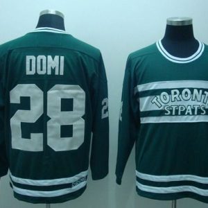 Maple Leafs #28 Tie Domi Stitched Greem CCM Throwback Jersey