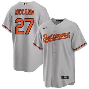 Baltimore Orioles #27 James McCann Gray Cool Base Stitched Jersey