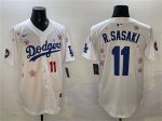 Los Angeles Dodgers #11 Roki Sasaki White 2025 Tokyo Series Limited Stitched Jersey
