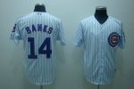 Cubs #14 Ernie Banks Stitched White Jersey
