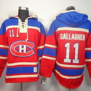 Canadiens #11 Brendan Gallagher Red Sawyer Hooded Sweatshirt Stitched Jersey