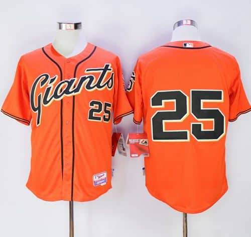 Giants #25 Barry Bonds Orange Alternate Cool Base Stitched Jersey