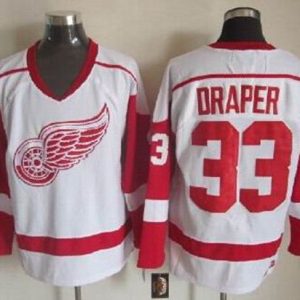Red Wings #33 Kris Draper White CCM Throwback Stitched Jersey