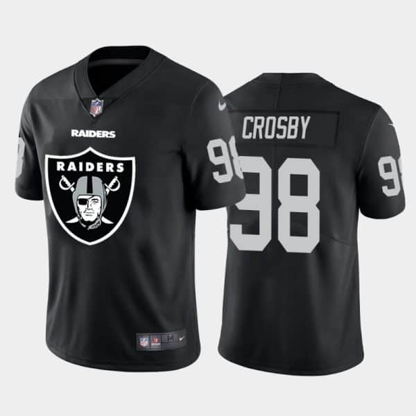 Raiders #98 Maxx Crosby Black 2020 Team Big Logo Limited Stitched Jersey