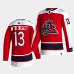 Columbus Blue Jackets #13 Cam Atkinson 2020-21 Red Reverse Retro Stitched Jersey