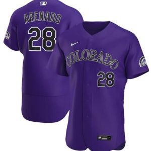 Colorado Rockies Purple #28 Nolan Arenado Flex Base Stitched Jersey