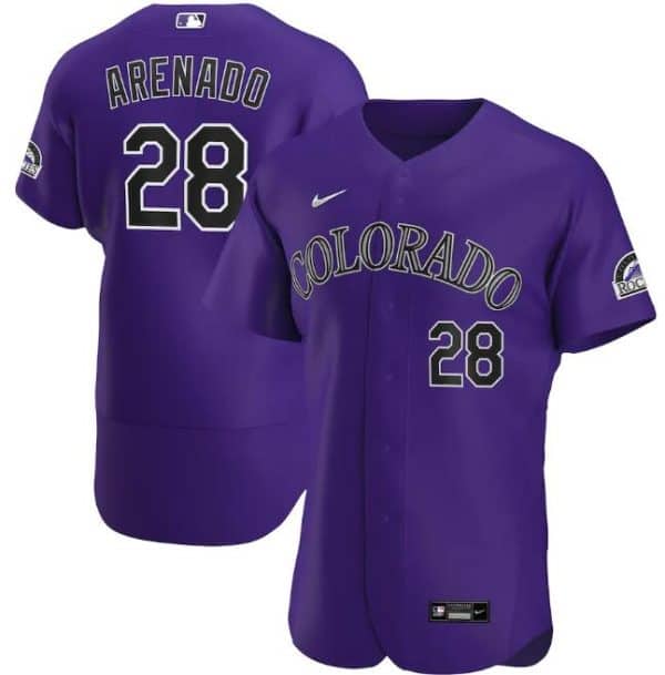 Colorado Rockies Purple #28 Nolan Arenado Flex Base Stitched Jersey