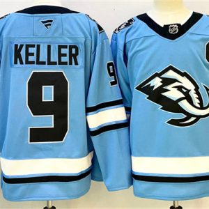 Utah Mammoth #9 Clayton Keller Blue 2025 With C Patch Stitched Jersey