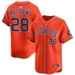 Houston Astros #28 Brice Matthews Orange 2025 Alternate Limited Stitched Jersey