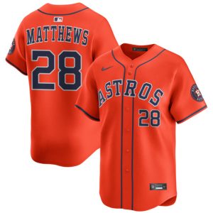 Houston Astros #28 Brice Matthews Orange 2025 Alternate Limited Stitched Jersey
