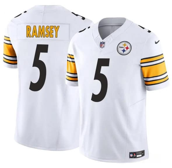 Pittsburgh Steelers #5 Jalen Ramsey White 2025 F.U.S.E. Vapor Limited Football Stitched Jersey