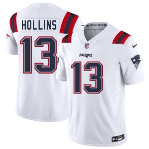 New England Patriots #13 Mack Hollins White 2025 F.U.S.E. Vapor Limited Stitched Jersey