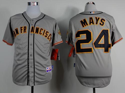 Giants #24 Willie Mays Grey Road Cool Base Stitched Jersey