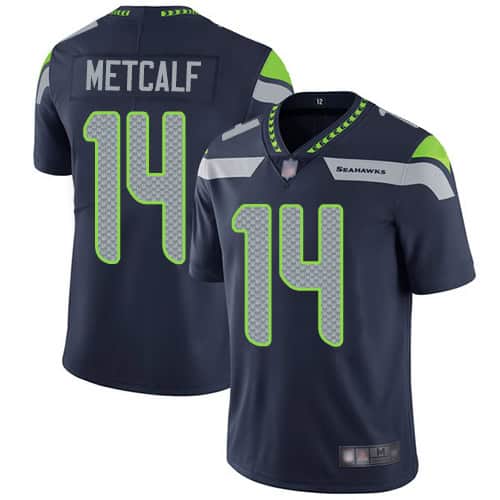Seahawks #14 D.K. Metcalf Navy Vapor Untouchable Limited Stitched Jersey