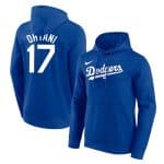 Los Angeles Dodgers #17 Shohei Ohtani Blue Name Number Pullover Hoodie