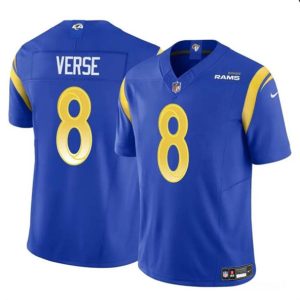 Los Angeles Rams #8 Jared Verse Blue 2024 Draft F.U.S.E. Vapor Untouchable Stitched Jersey