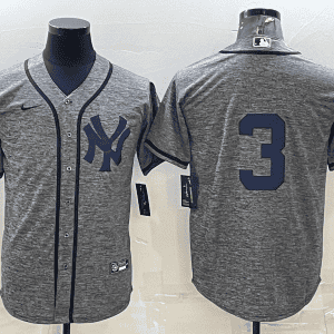 New York Yankees #3 Babe Ruth Grey Stitched Jersey