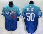 Los Angeles Dodgers #50 Mookie Betts Blue 2025 City Connect Limited Stitched Jersey