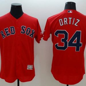 Red Sox #34 David Ortiz Red Flexbase Authentic Collection Stitched Jersey
