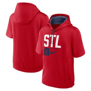 St. Louis Cardinals Red Tri Code Lockup Short Sleeve Pullover Hoodie