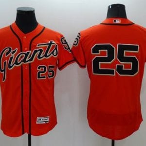 Giants #25 Barry Bonds Orange Flexbase Authentic Collection Stitched Jersey