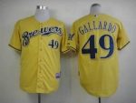 Brewers #49 Yovani Gallardo Yellow Alternate Cool Base Stitched Jersey