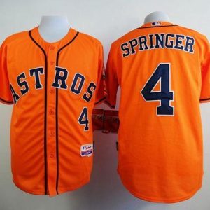 Astros #4 George Springer Orange Cool Base Stitched Jersey