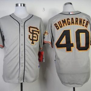 Giants #40 Madison Bumgarner Grey Road 2 Cool Base Stitched Jersey