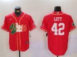 San Francisco 49ers #42 Ronnie Lott Red Mexico With Patch Stitched Jersey