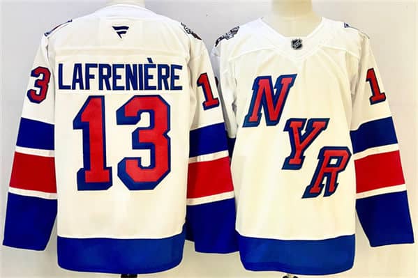 New York Rangers #13 Alexis Lafreniere White 2024-25 Stadium Series Stitched Jersey