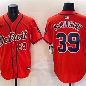 Detroit Tigers #39 Zach McKinstry Orange With Patch Vapor Premier Limited Stitched Jersey