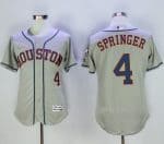 Astros #4 George Springer Grey Flexbase Authentic Collection Stitched Jersey
