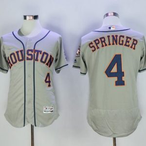 Astros #4 George Springer Grey Flexbase Authentic Collection Stitched Jersey