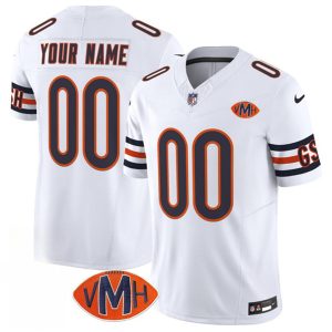 Chicago Bears Custom White 2025 F.U.S.E. With VMH Patch Vapor Untouchable Limited Stitched Jersey
