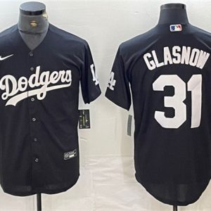 Los Angeles Dodgers #31 Tyler Glasnow Black Cool Base Stitched Jersey