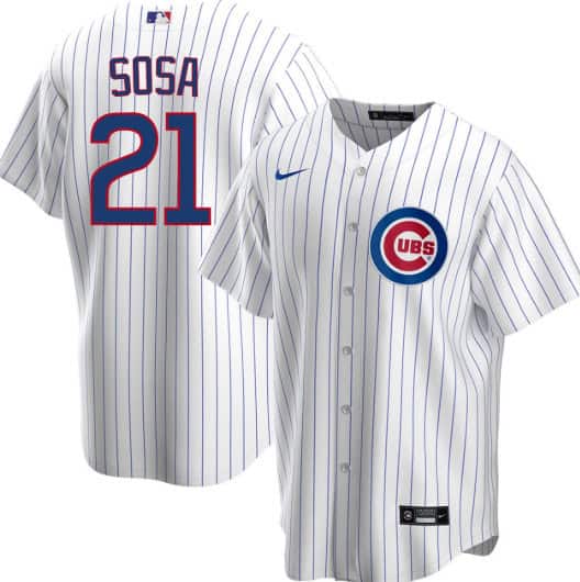 Chicago Cubs Blank #21 Sammy Sosa White Cool Base Stitched Jersey