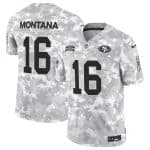 San Francisco 49ers #16 Joe Montana 2024 F.U.S.E. Arctic Camo Salute To Service Limited Stitched Jersey