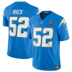 Los Angeles Chargers #52 Khalil Mack Light Blue 2023 F.U.S.E. With John Madden Patch Vapor Limited Stitched Jersey