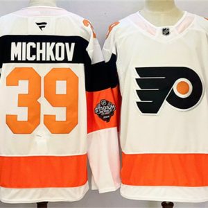 Philadelphia Flyers #39 Matvei Michkov White 2024-25 With A Patch Stitched Jersey
