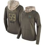Carolina Panthers #59 Luke Kuechly Olive Salute To Service Sideline Therma Pullover Hoodie