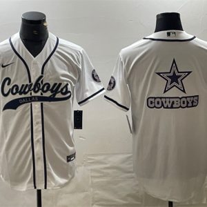 Dallas Cowboys White Team Big Logo With Patch Cool Base Stitched Jersey