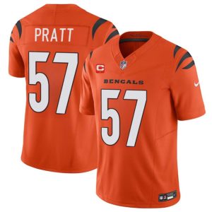Cincinnati Bengals #57 Germaine Pratt Orange 2024 F.U.S.E With 1-Star C Patch Vapor Untouchable Limited Stitched Jersey