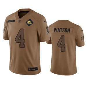 Cleveland Browns #4 Deshaun Watson 2023 Brown Salute To Service Limited Stitched Jersey